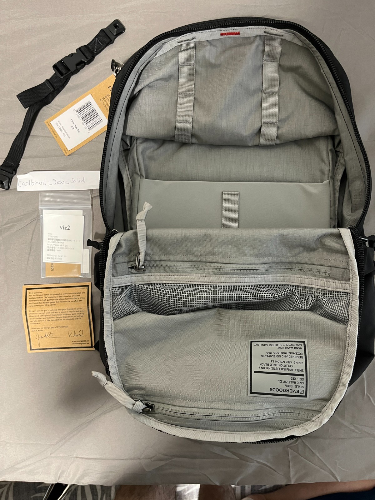 Evergoods CHZ22 Civic Half Zip 22 V2 and glow patch. See note about sternum area