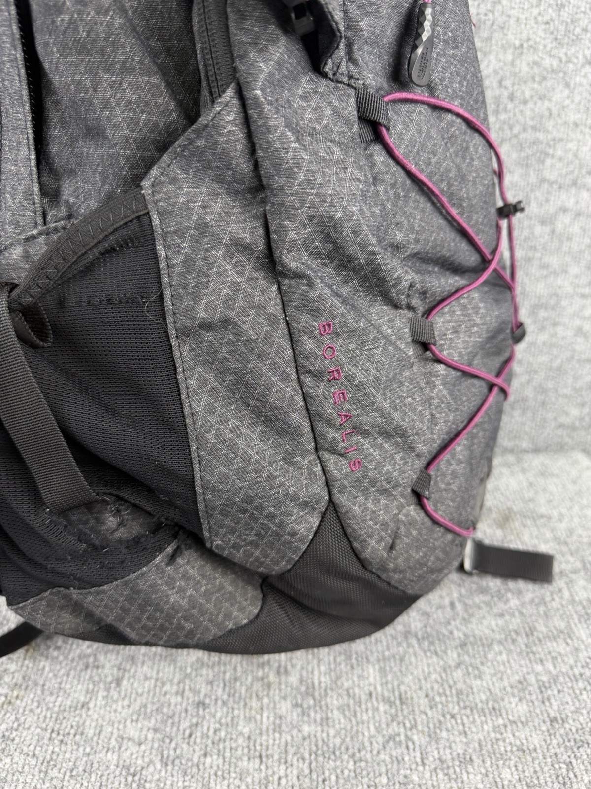 The North Face Borealis Backpack Gray Purple Womens School Laptop Bag Preowned
