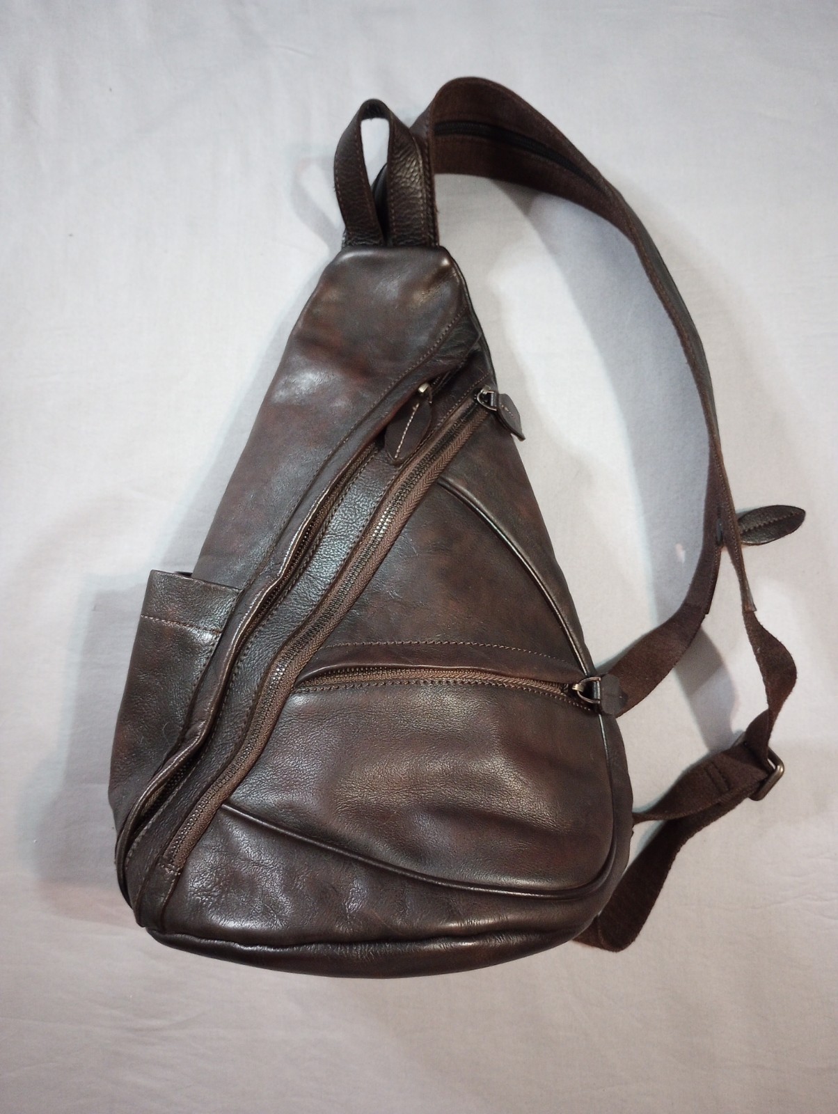 IVTG Genuine Leather Sling Bag Backpack Crossbody Chest Unisex