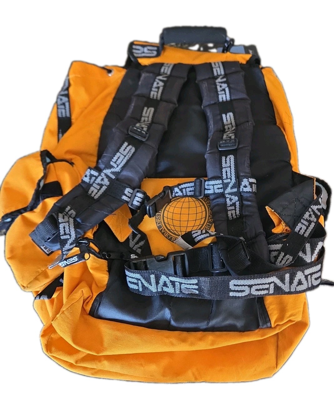 Senate OG Travel Gear Backpack YELLOW VTG Rollerblade Skate Holder Bag RaRe READ
