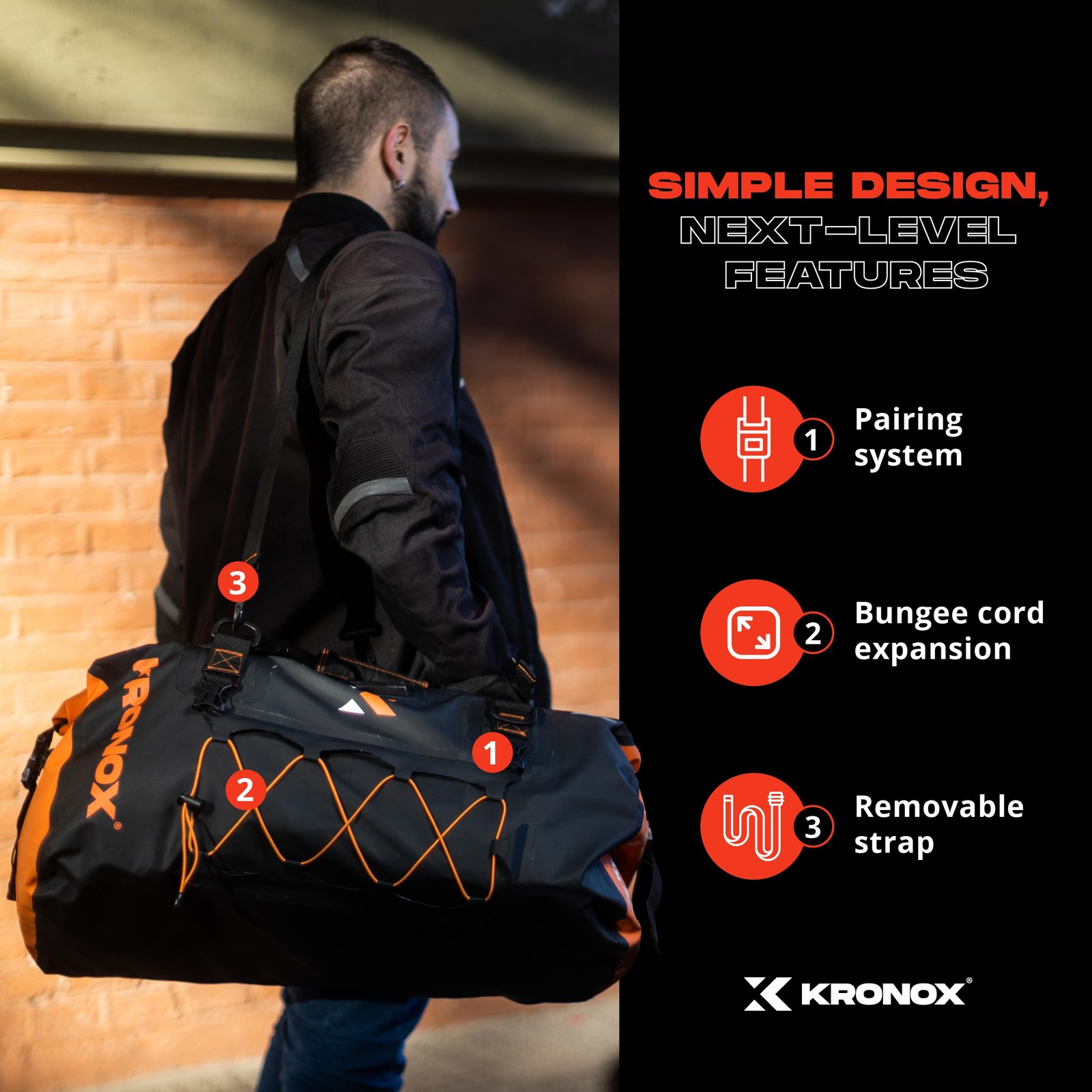 Waterproof Duffel Bag for Men & Women – Large Motorcycle Duffle Bag – Heavy D…