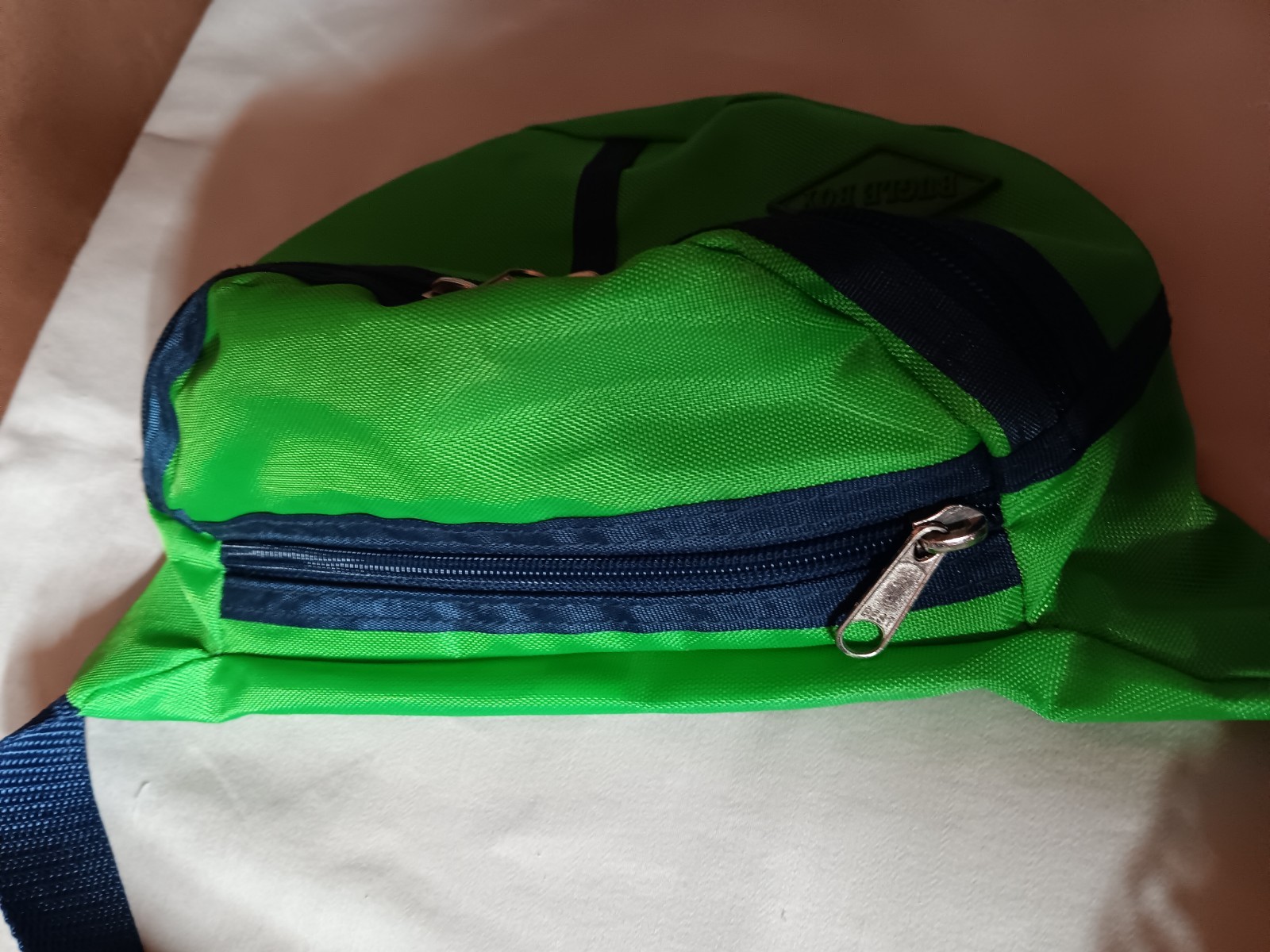 Vintage Classic Bugle Boy Fanny Pack Green Nylon Blue Trim Diamond Logo