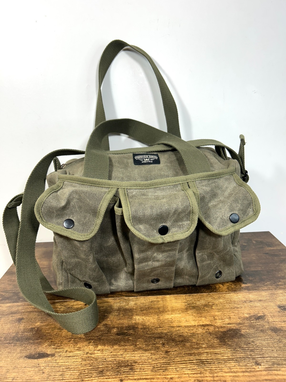 Waxed Canvas Utility Bag 13″ – PRESALE – Water Resistant Cotton Heavy Duty