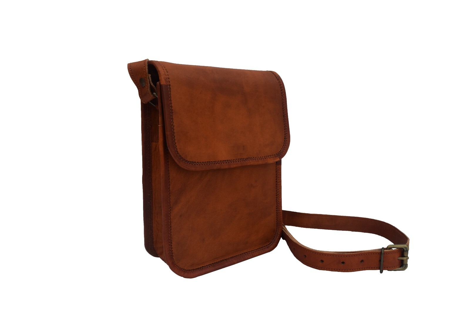 Vintage Leather Messenger Crossover Bag Mobile Purse Wallet Handbag Sling 9 In
