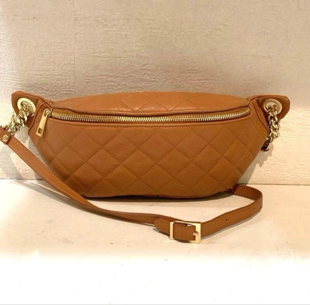 AULENTTI Quilt Body Bag Camel Beige