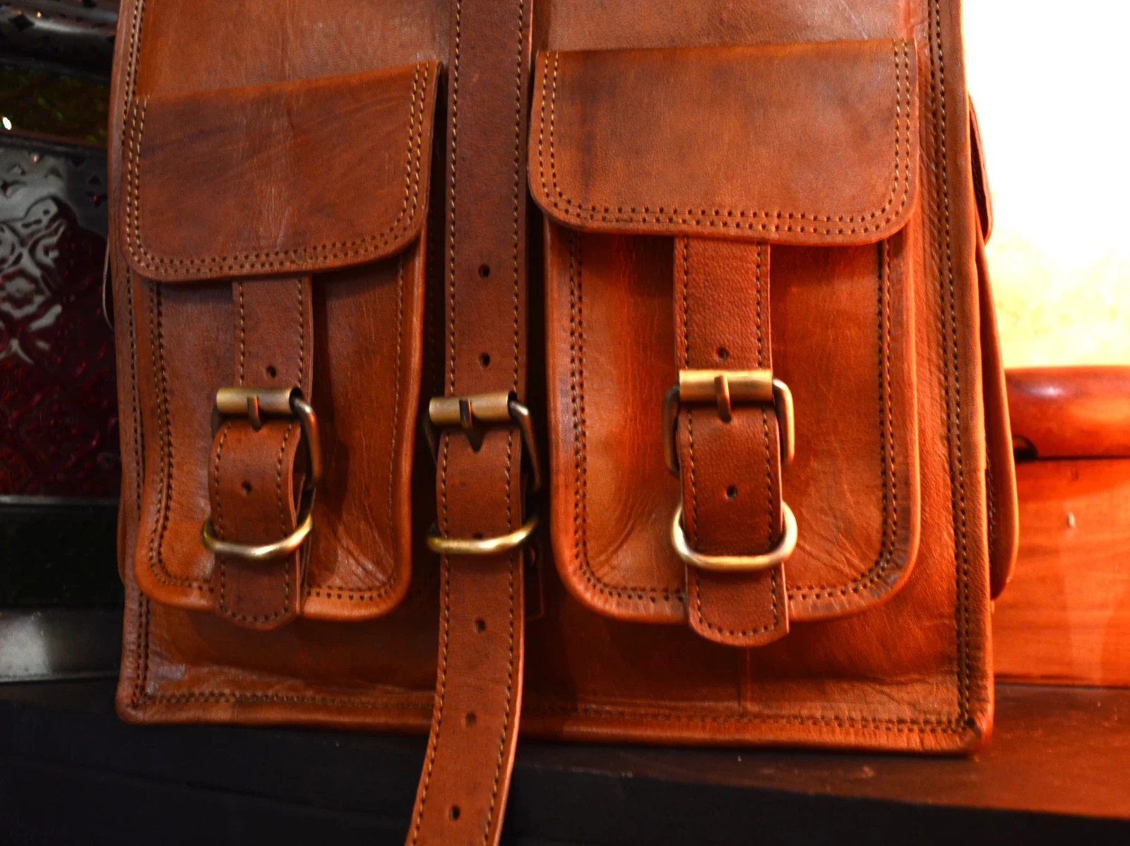 Genuine Leather Backpack for Men – Vintage Laptop Rucksack Messenger Travel Bag