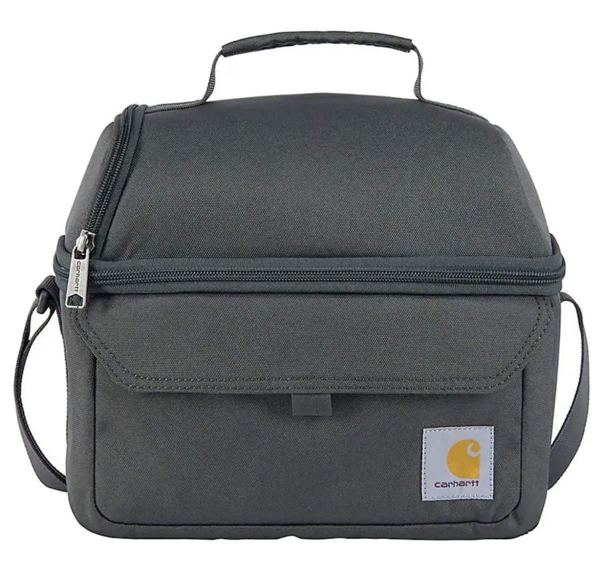 Carhartt 12 Can Two Compartment Lunch Cooler C10546 Insulated Gray Bag New