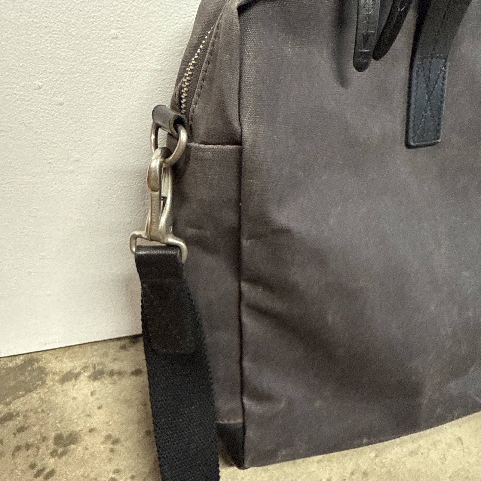 Property Of… Shoulder Strap Briefcase Bag Canvas & Leather