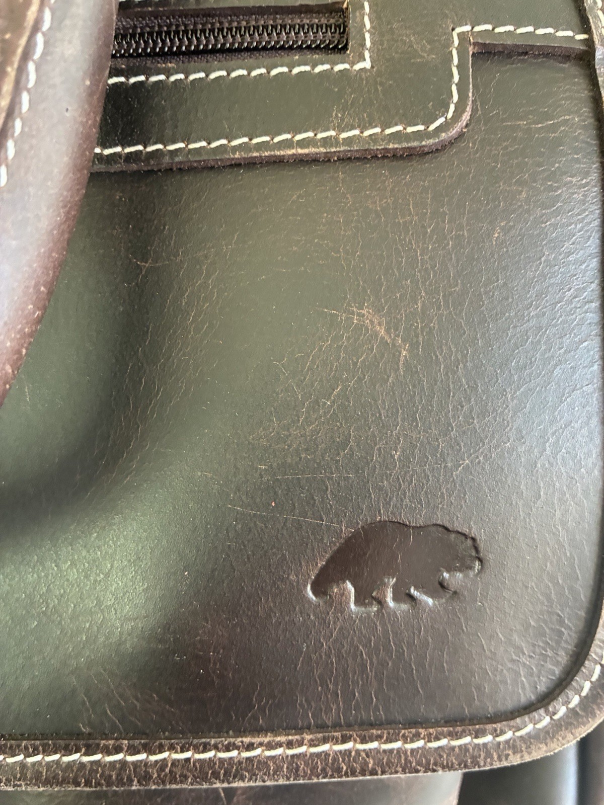 Kodiak Pilot Buffalo Leather Carry On 2 Compartment Bag w/ Shoulder Strap