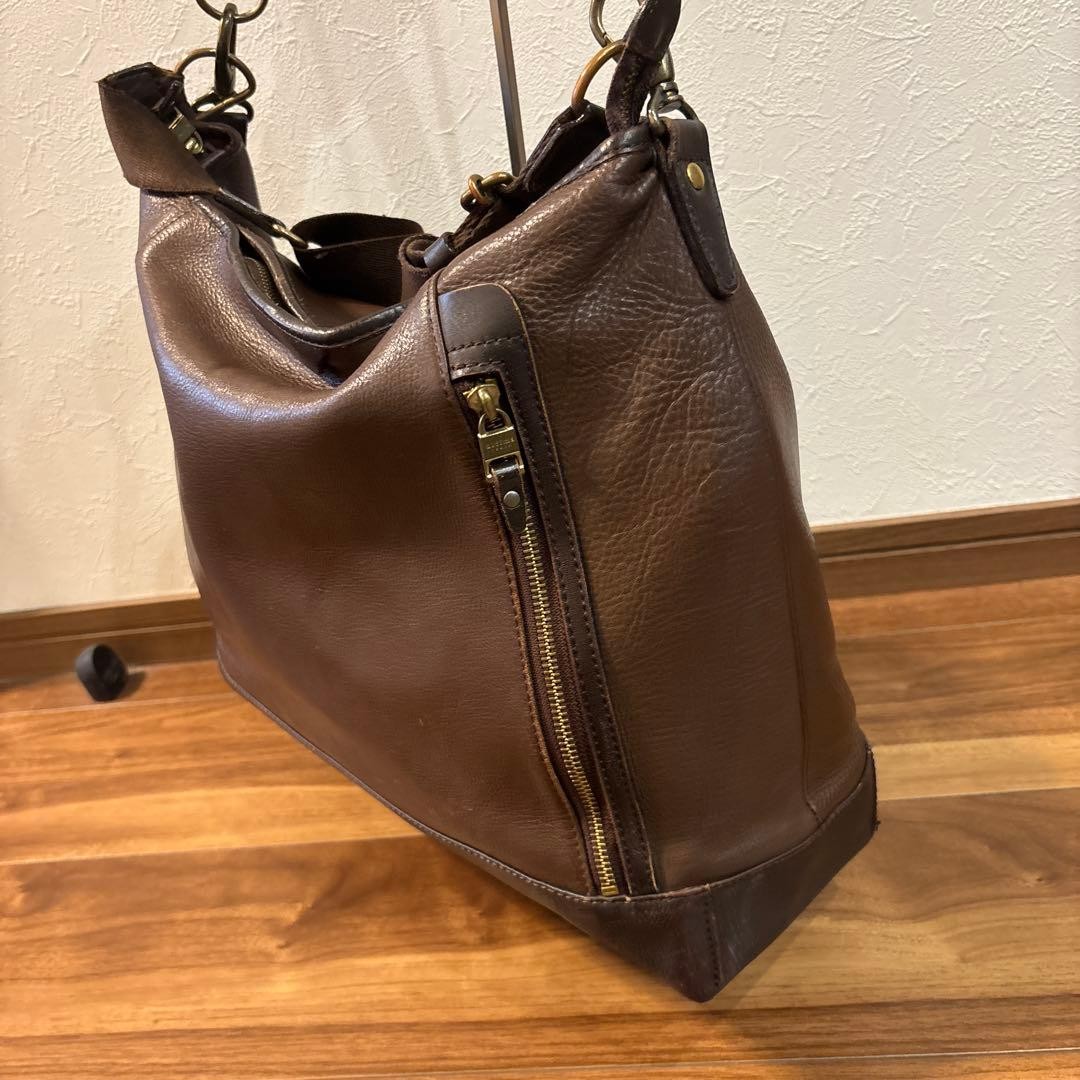 Ultima Tokyo Leather 2WAY Shoulder Bag Brown Men’s Casual Business Authentic