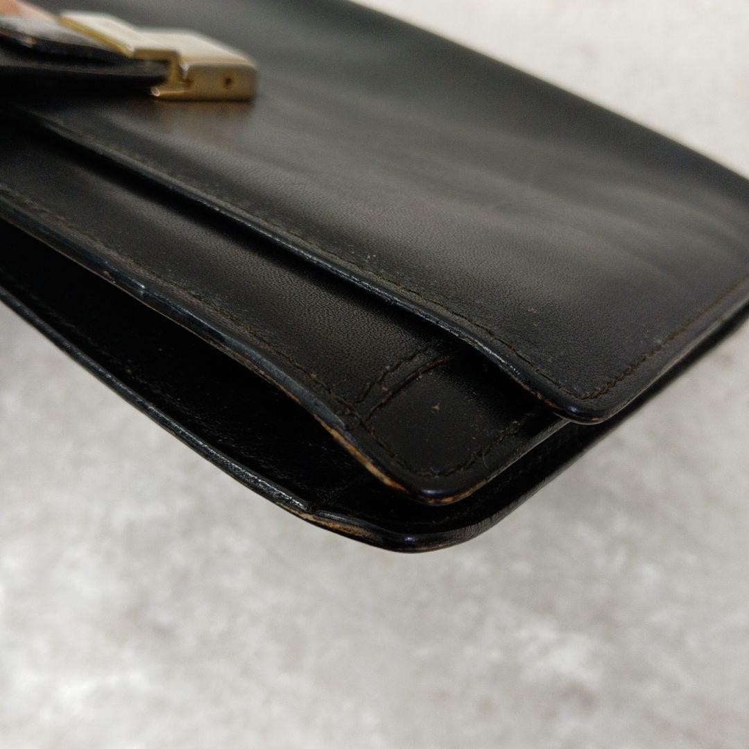 Authentic Bally Black Leather Clutch Bag Vintage 18cm x 25cm x 4cmOptimized eB