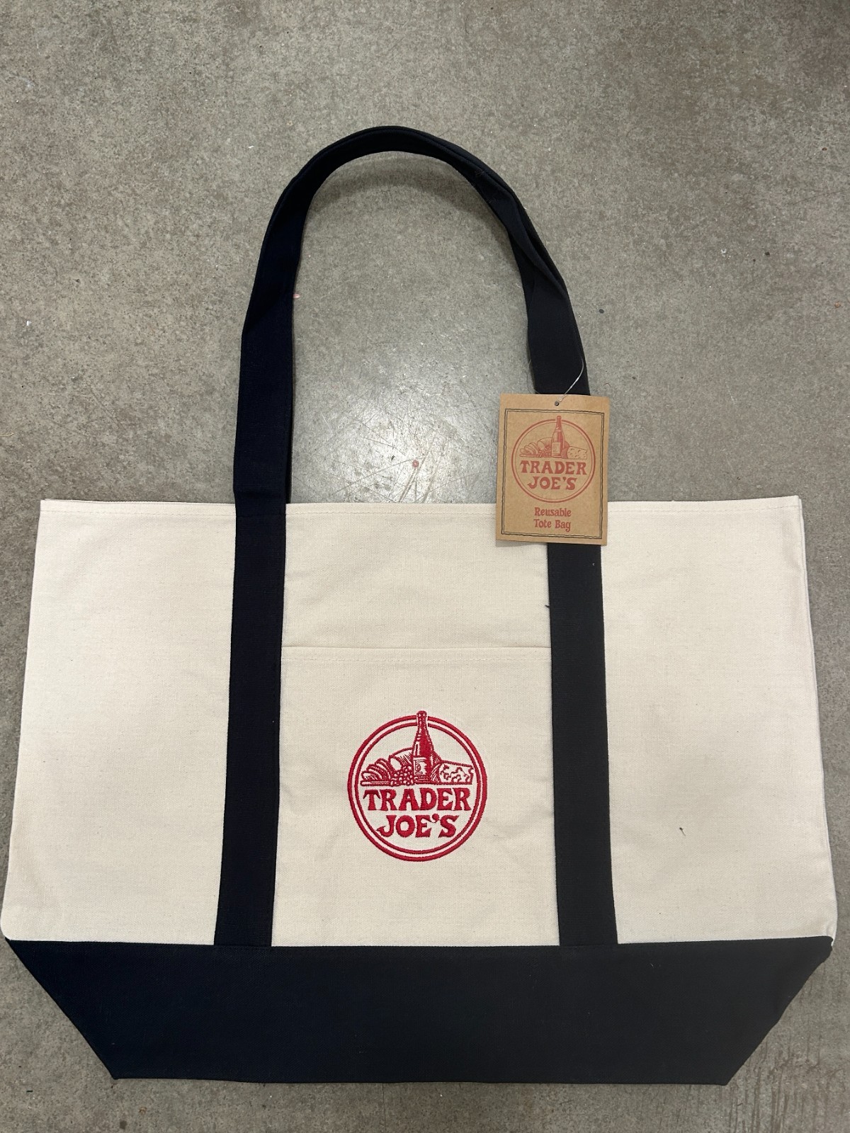 Trader Joe’s Reusable Canvas Eco Tote Bag – Heavy Duty Bag – Navy Blue