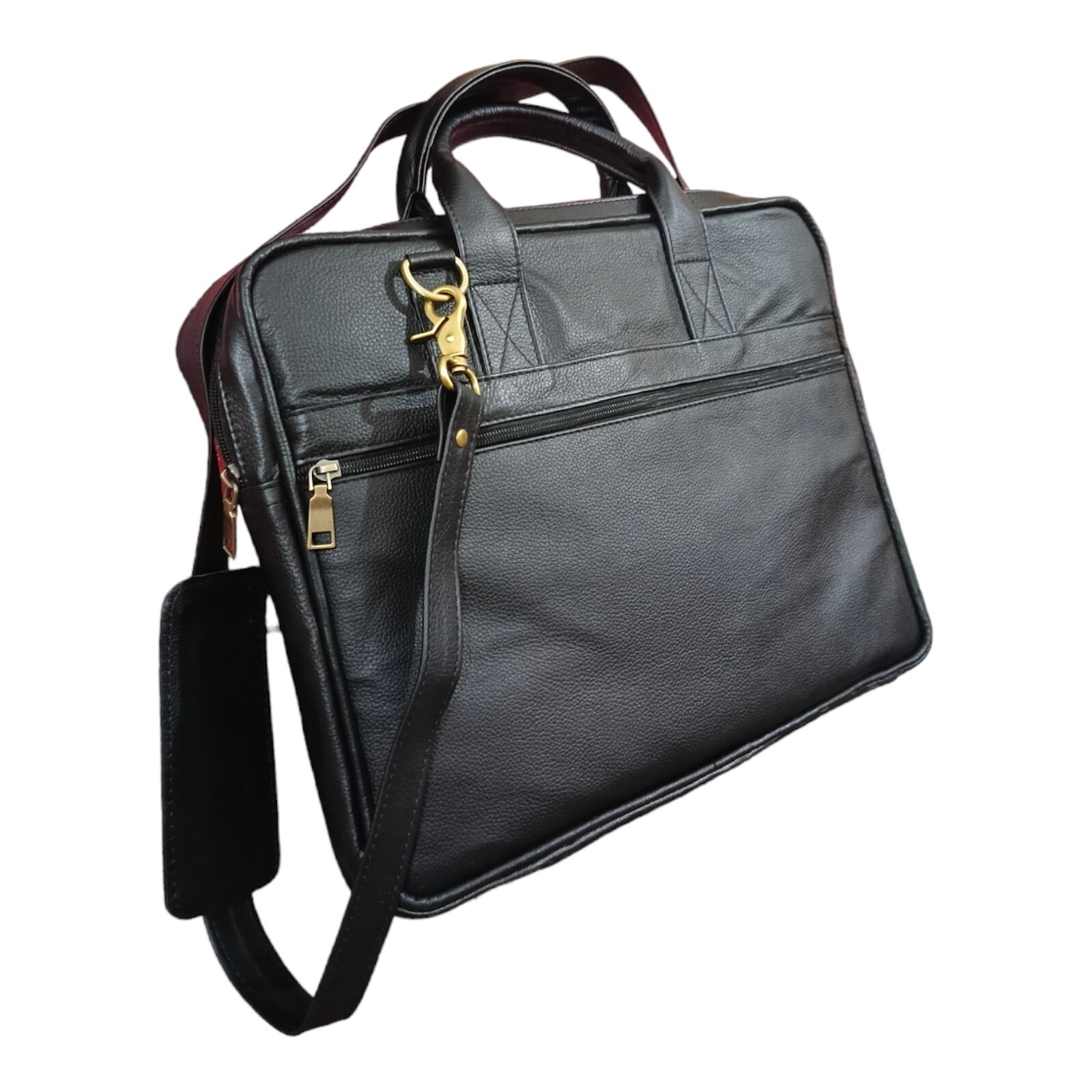 Real Leather Laptop Bag Shoulder Strap Top Handle Briefcase Messenger Office Bag