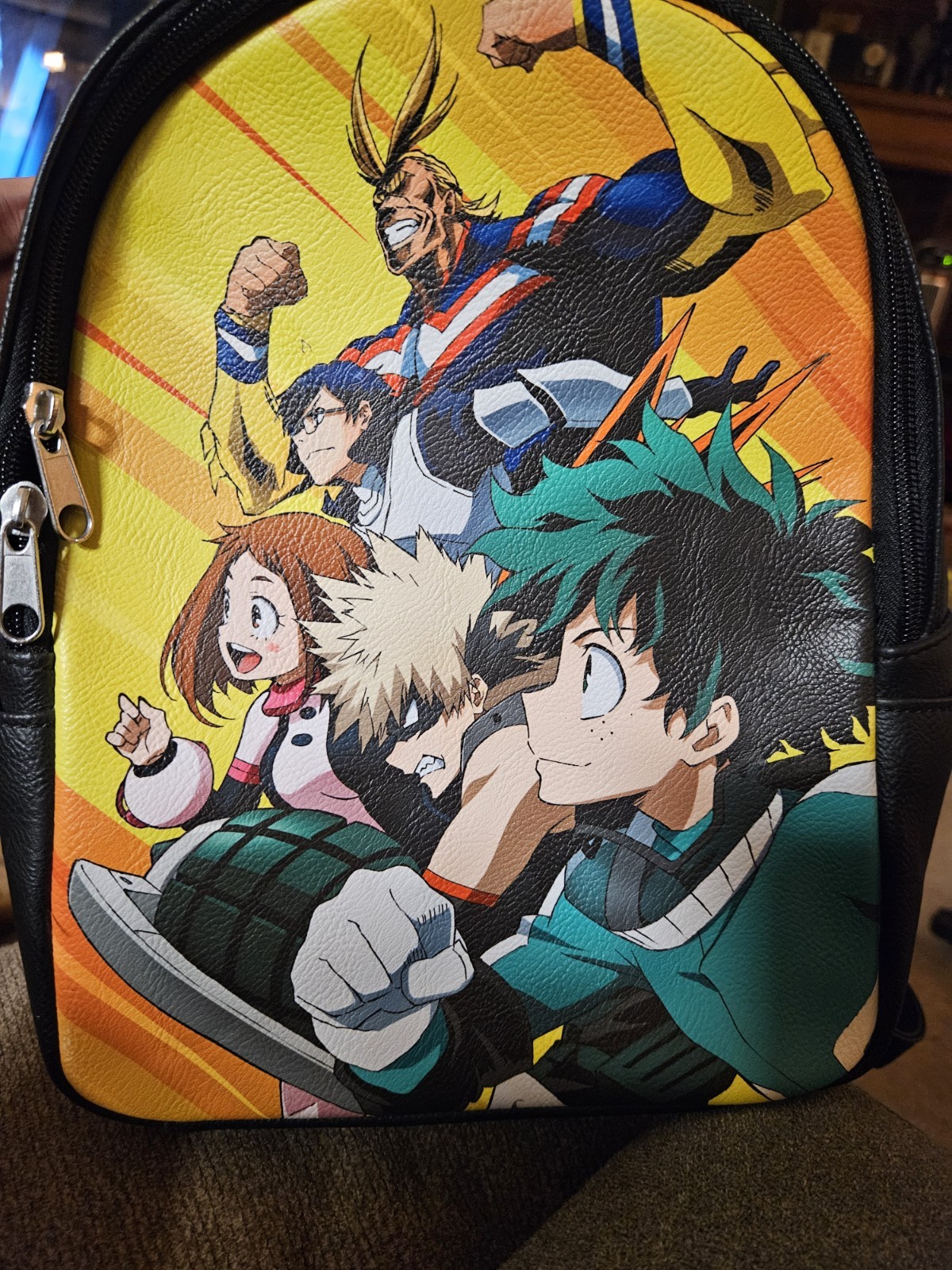 My Hero Academia Anime Character Graphic Print Mini Backpack Black Zip Strap