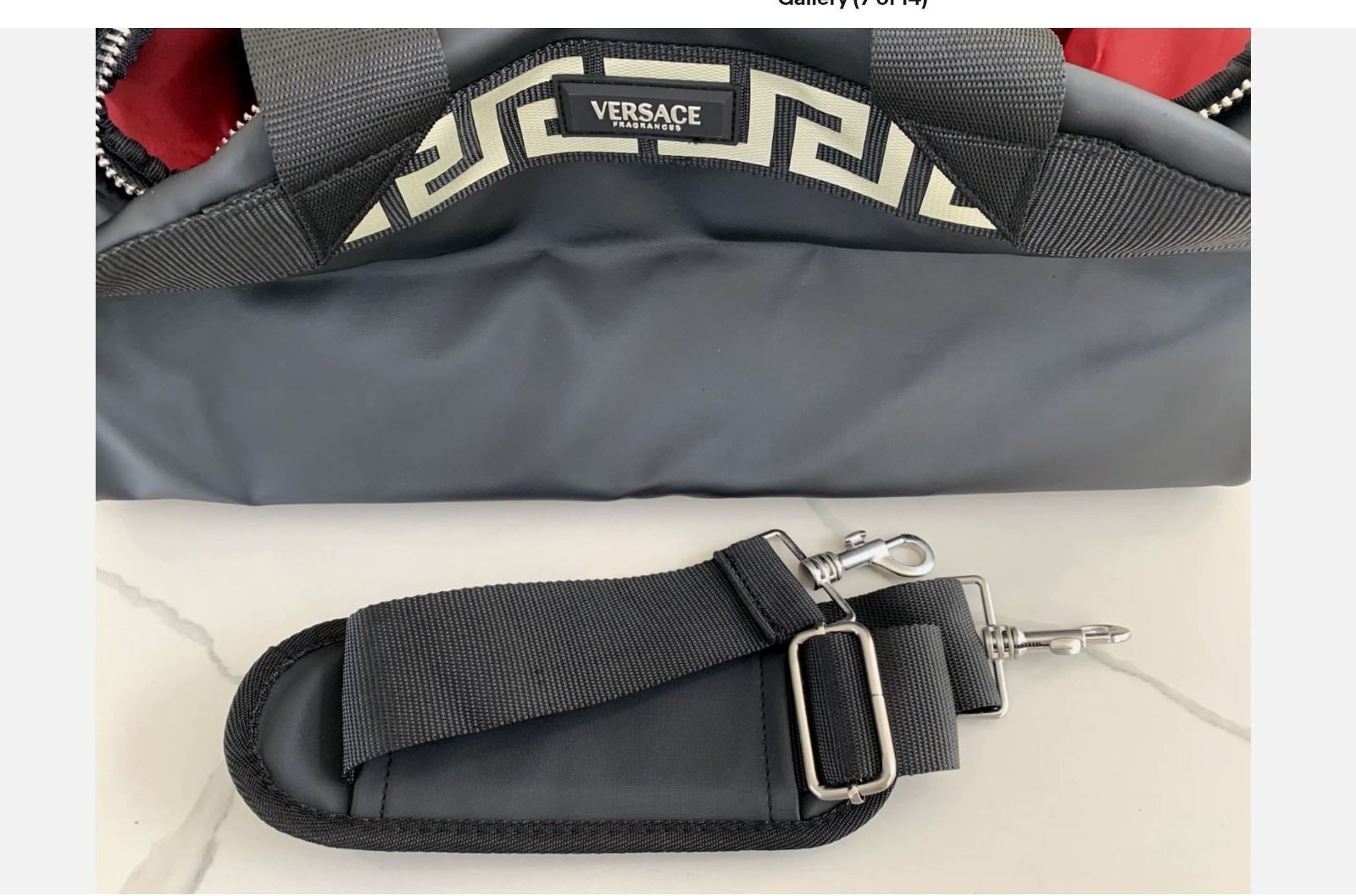 Versace Fragrances Black Duffle with Silver Tone Zipper Travel Overnight Bag New