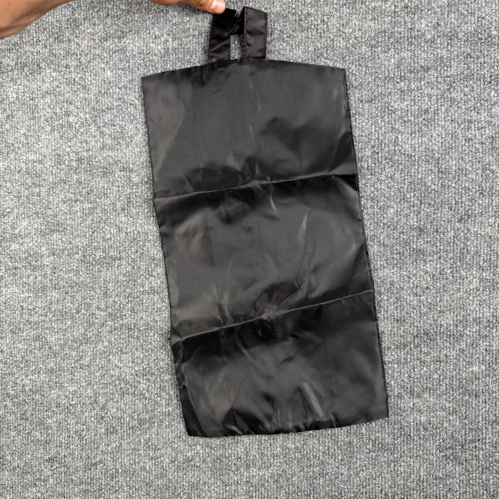 Solid Black Zippered Travel Shoe Bag Storage Organizer Pouch 16.5 x 9