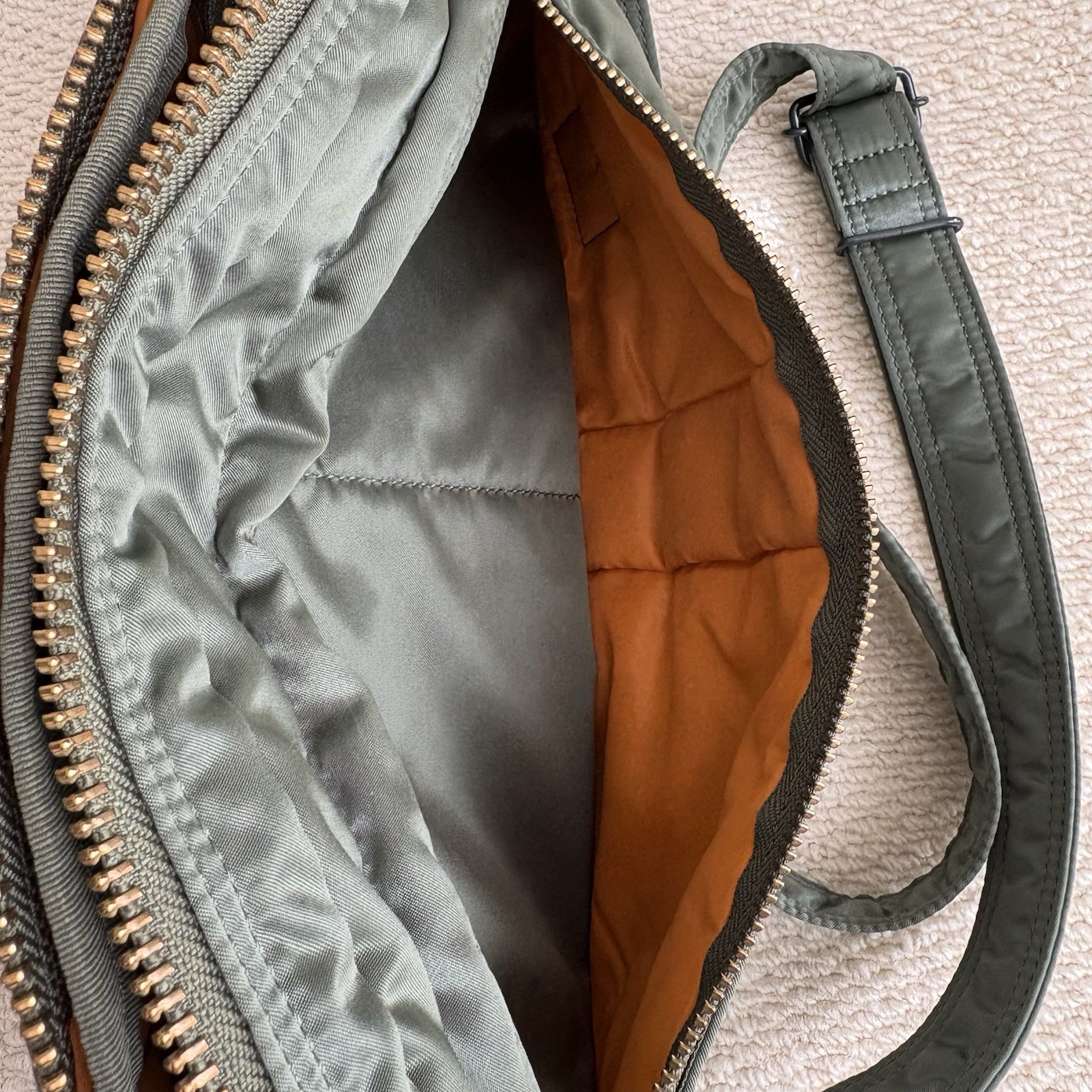 Yoshida Porter Tanker Half moon oval shoulder bag Sage Green Excellent Used