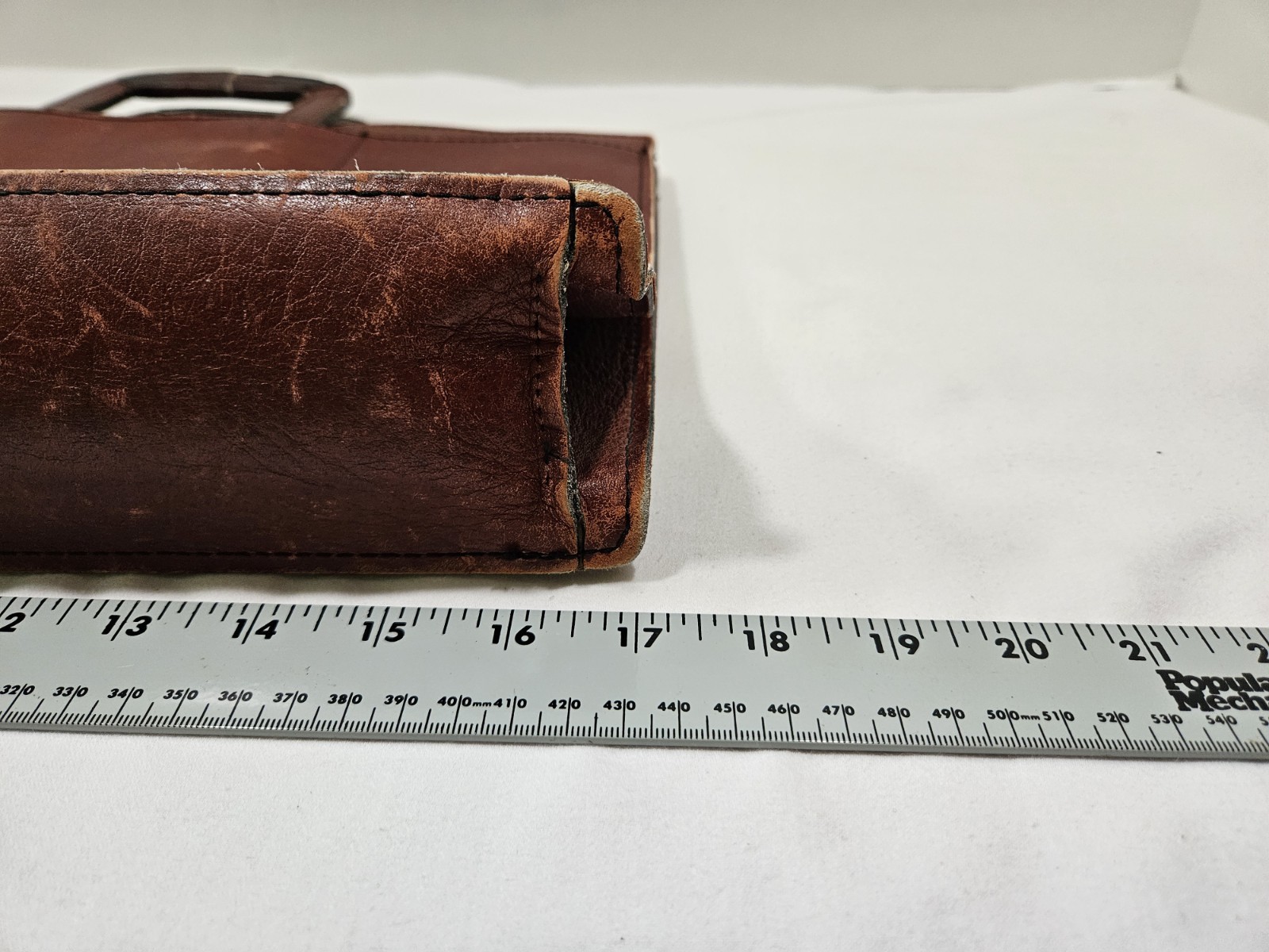 Vintage Pegasus Drop Handle Briefcase Brown Leather Made In USA 17.5 x 12 Inches