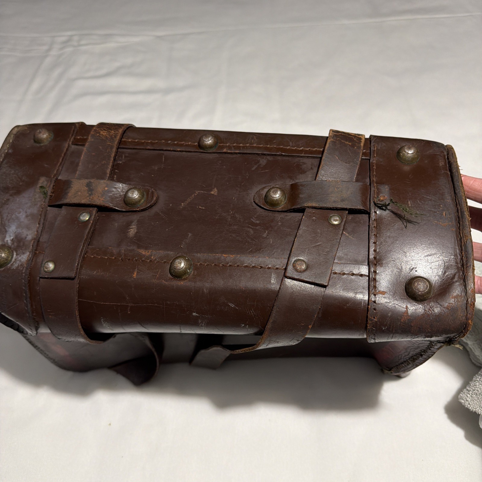 Vintage US Military Pilots Briefcase Brown Leather Briefcase Bag Movie Prop