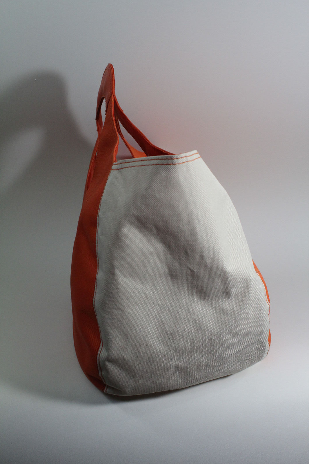 Estee Lauder Large Heavy Synthetic Canvas Bag Tote Shopper Orange & White