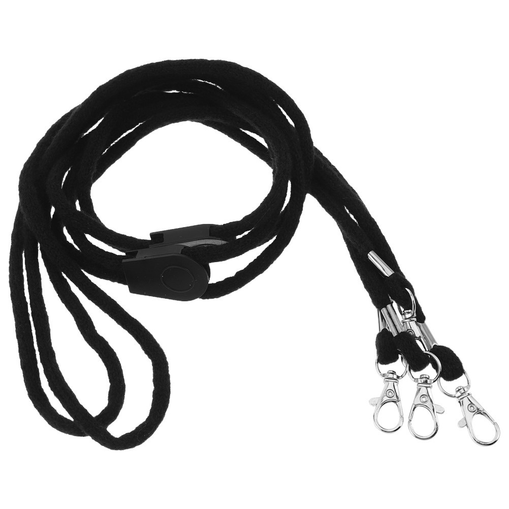 2Pcs Anti-Loss Ski Gloves Wrist Lanyards Elastic Black Polyester for Outdoor