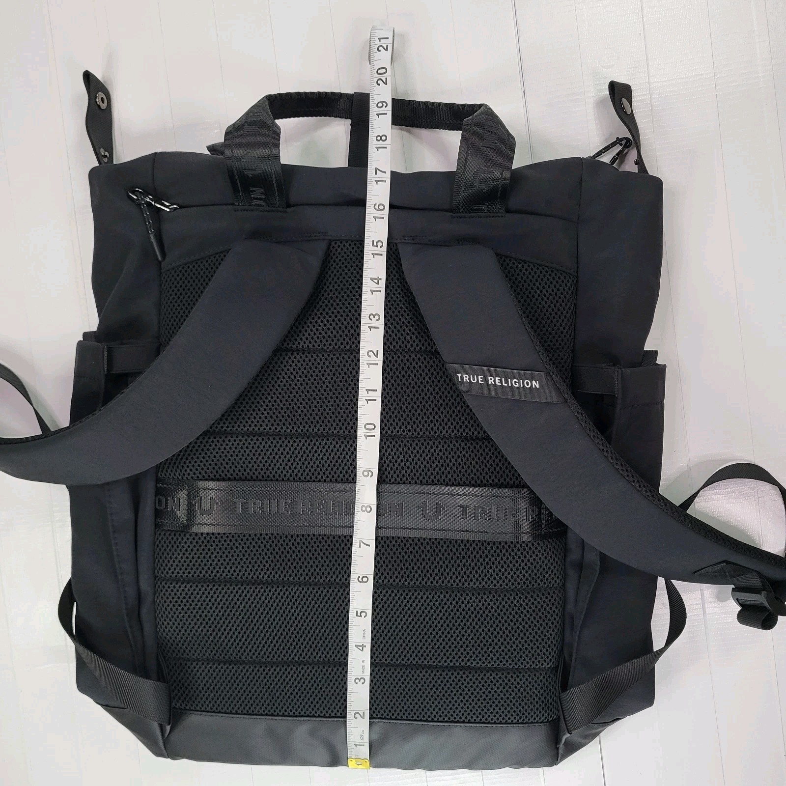 True Religion Black Lightweight Backpack New with Tags Mens Bag Handle Authentic