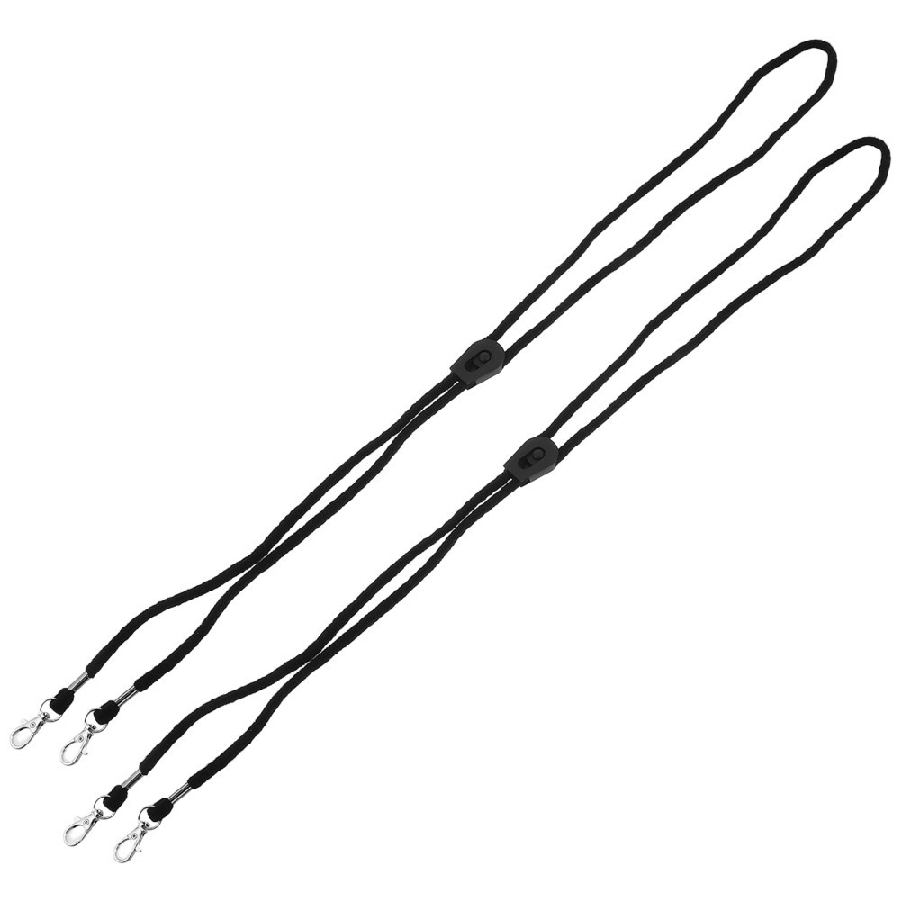 2Pcs Anti-Loss Ski Gloves Wrist Lanyards Elastic Black Polyester for Outdoor