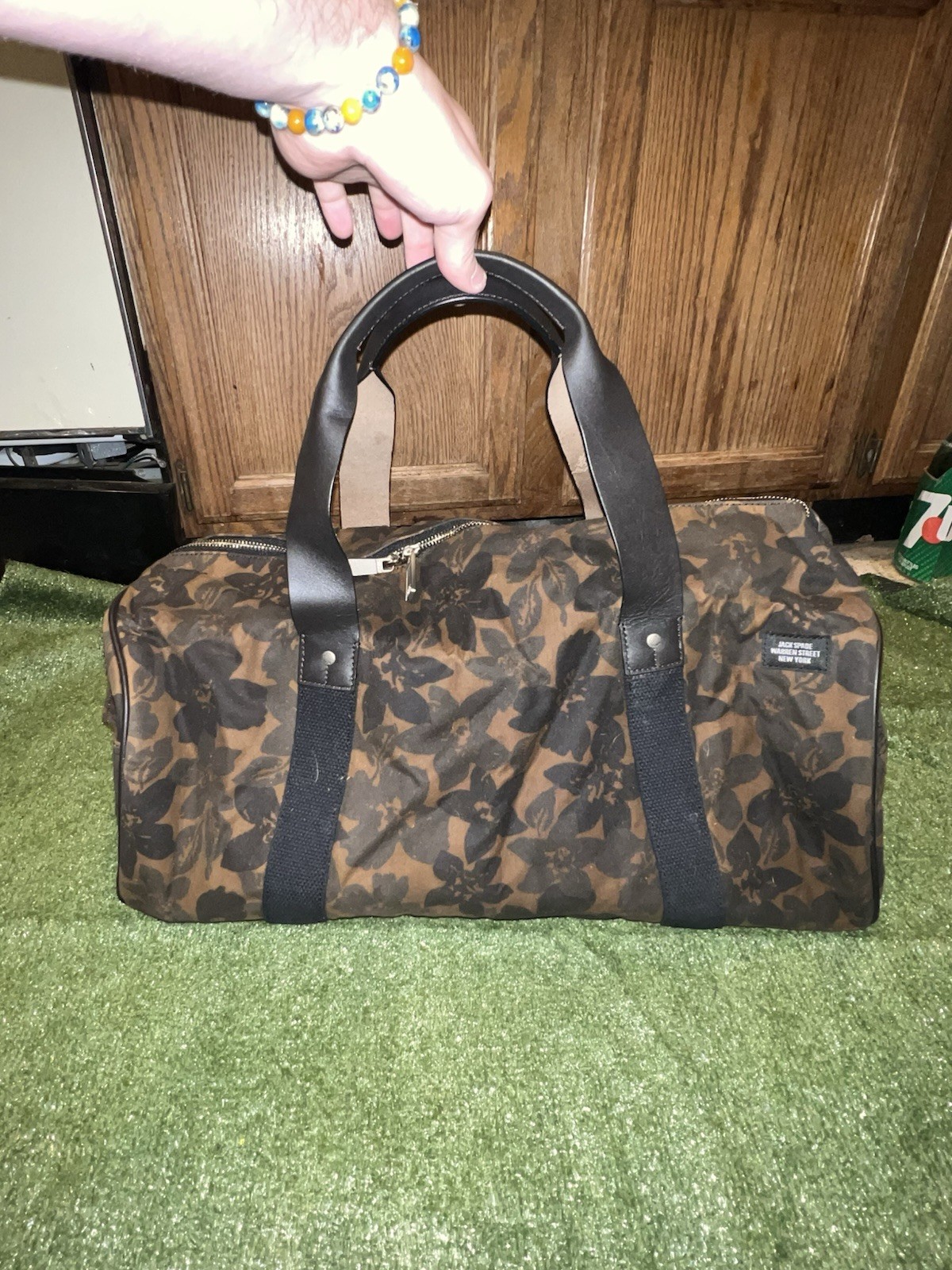 Halley Stevensons X Jack Spade Floral Print Waxwear Canvas Duffle Bag