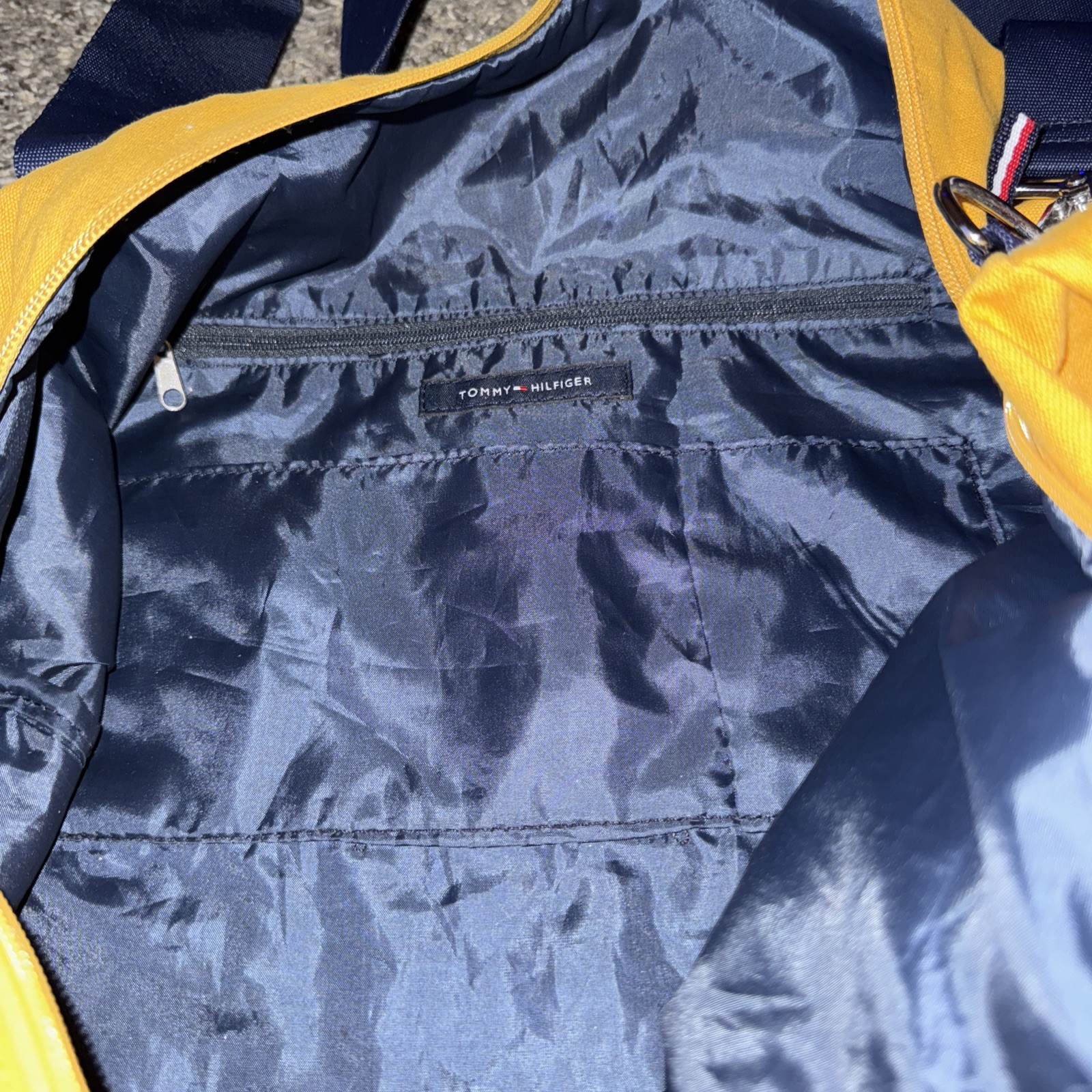 Tommy Hilfiger Duffle Bag Yellow And Navy Blue Large