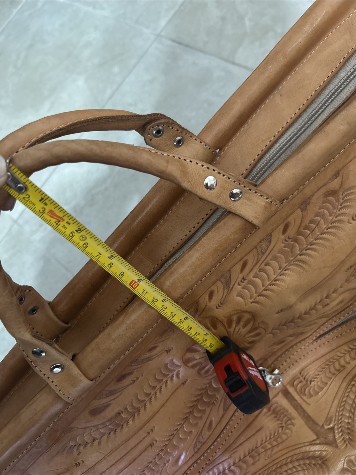 Force Ten West Genuine Leather Bag Authentic Hand stamped Design Handmade