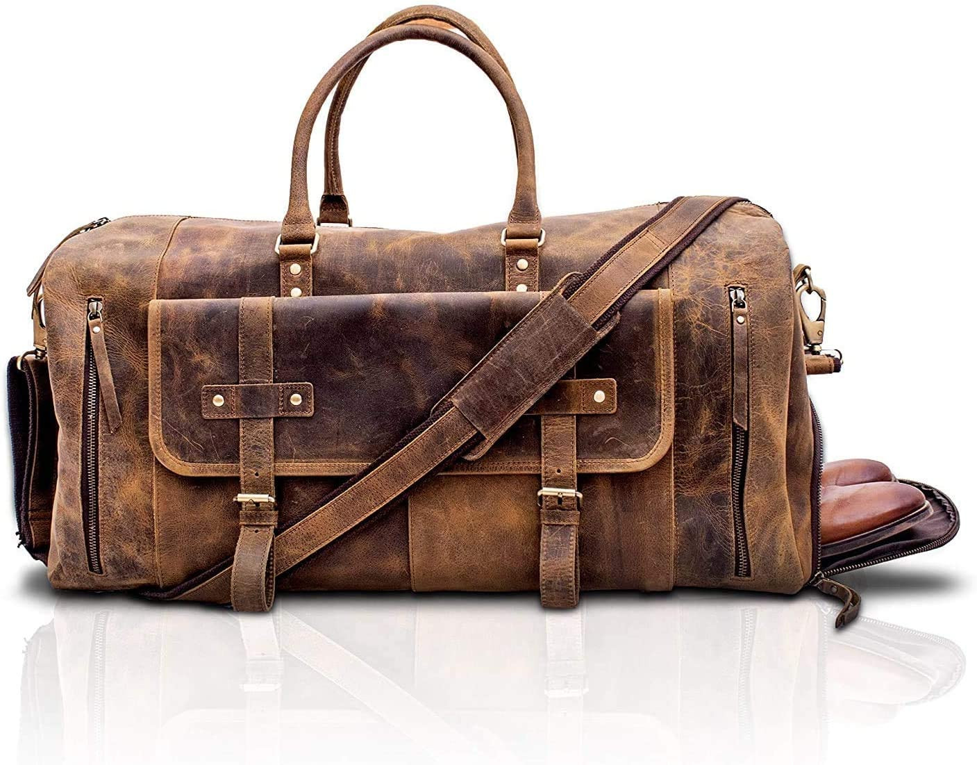 Chic Leather Duffle Bag for Travel, Gym & Weekend Adventures