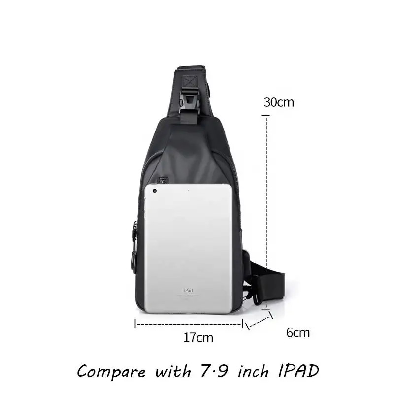 Men’s Chest Bag Solid Color Crossbody Shoulder Bag Outdoor Casual Fashion Trend