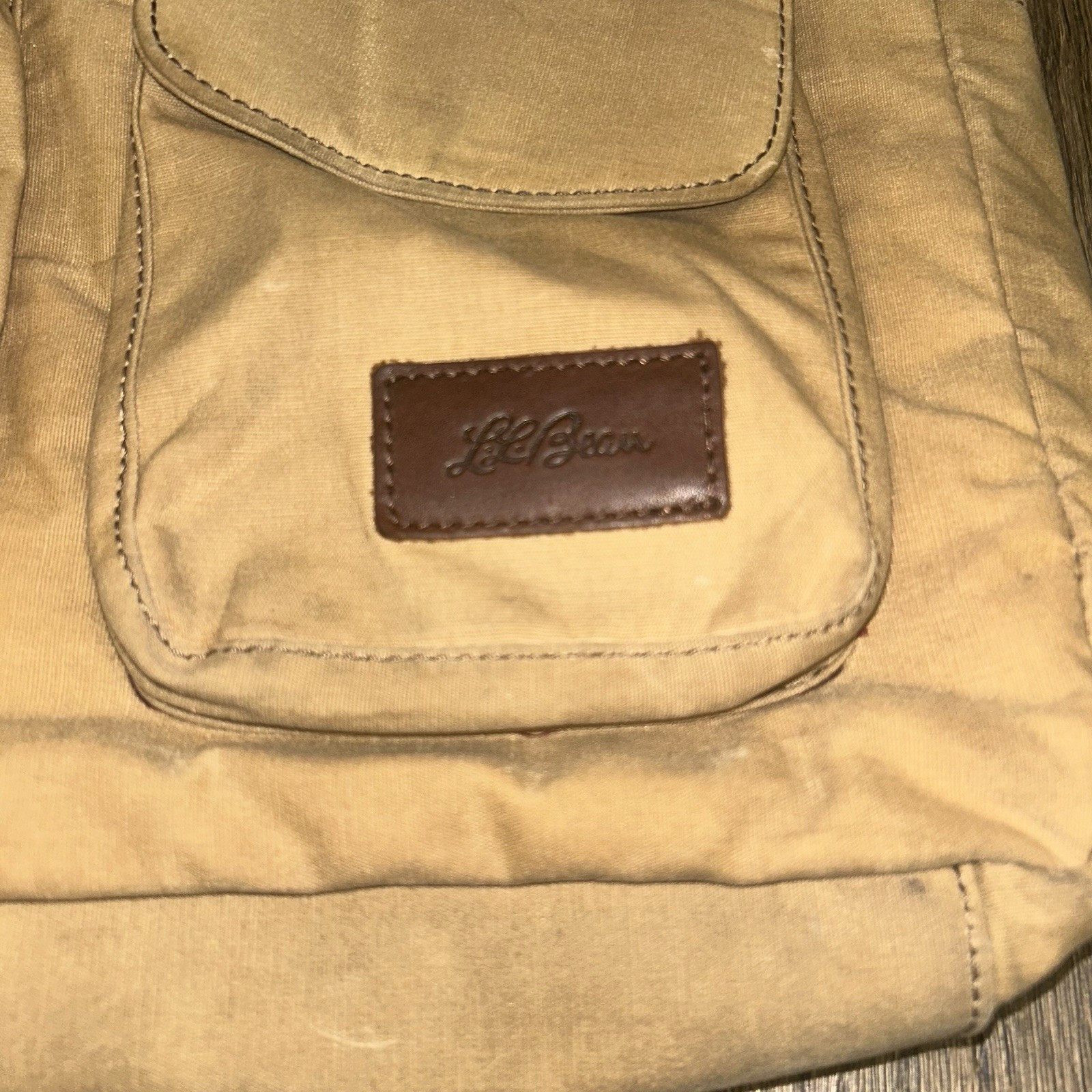 L.L. Bean Heritage Waxed Canvas Leather Messenger Laptop Briefcase Bag