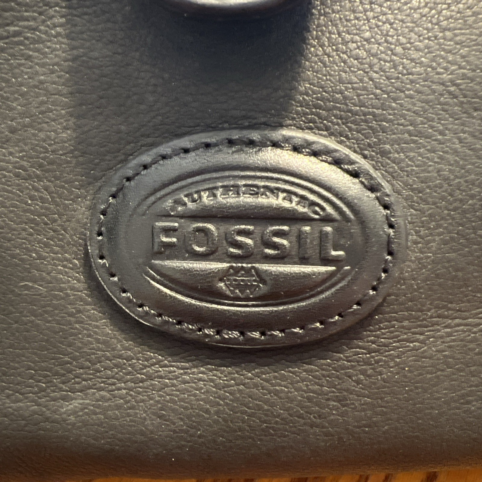 Fossil Black Leather Toiletry Shave Kit Bag Men’s