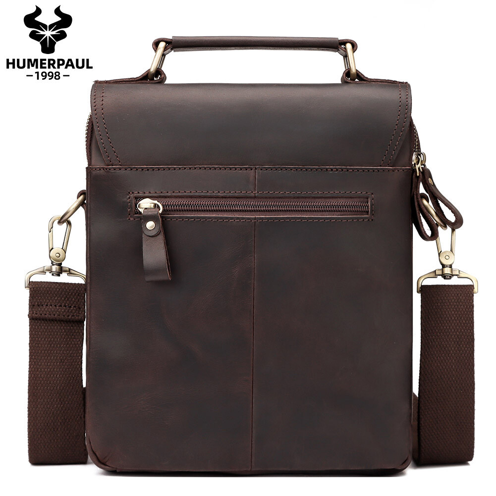 bag leather genuine crossbody shoulder men’s messenger sling backpack satchel