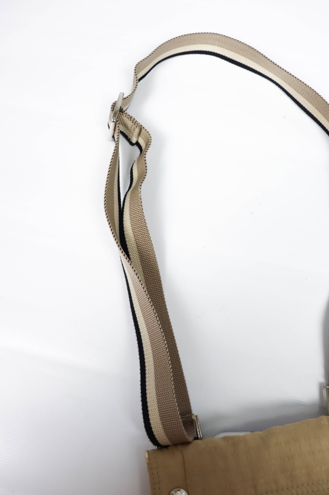DKNY Donna Karan New York Beige Monogram Nylon Small Crossbody Bag