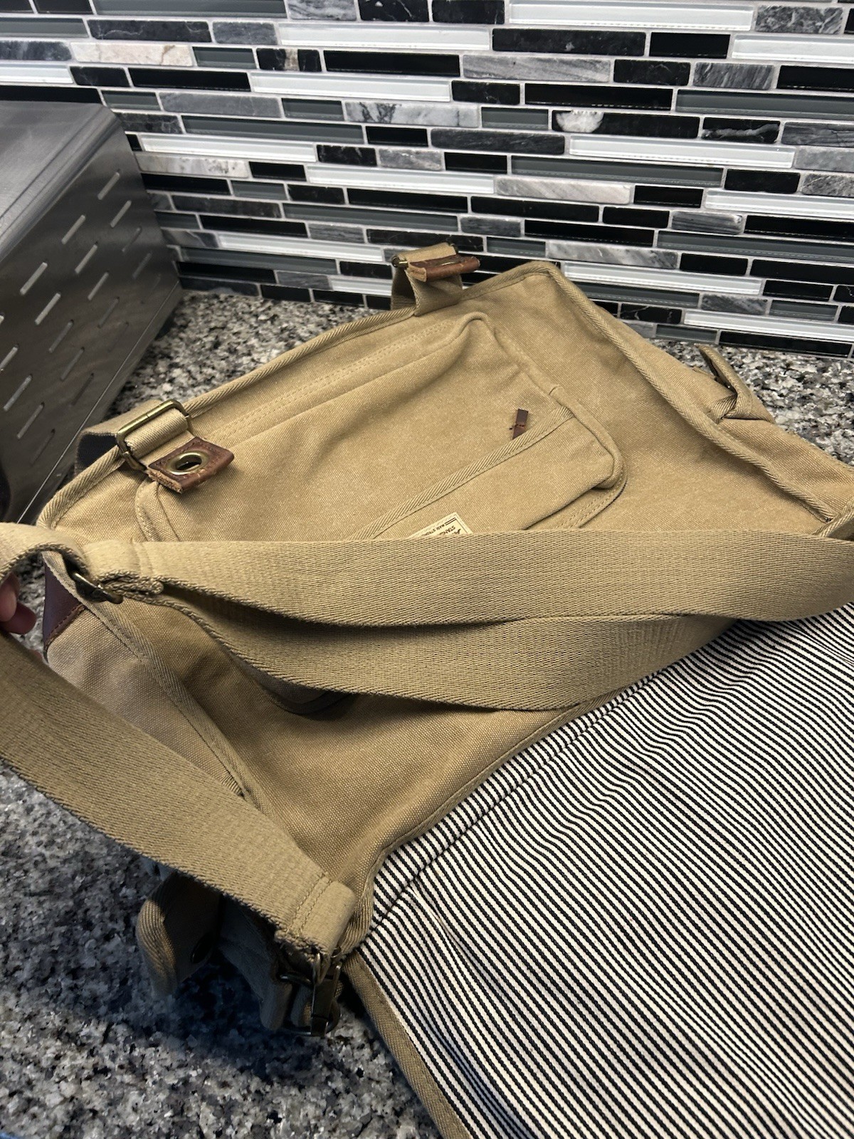 A. Kurtz Messenger BagLarge Khaki Tan Canvas Crossbody Field Standard Issue