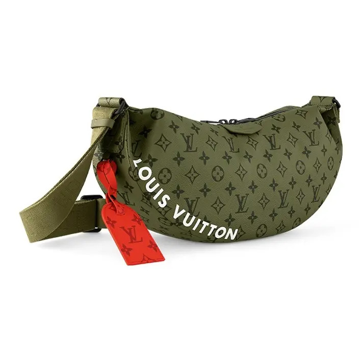 LOUIS VUITTON Hamac Zipper Closure Canvas Crossbody Bag Men’s 15.4×3.9×7.5 in