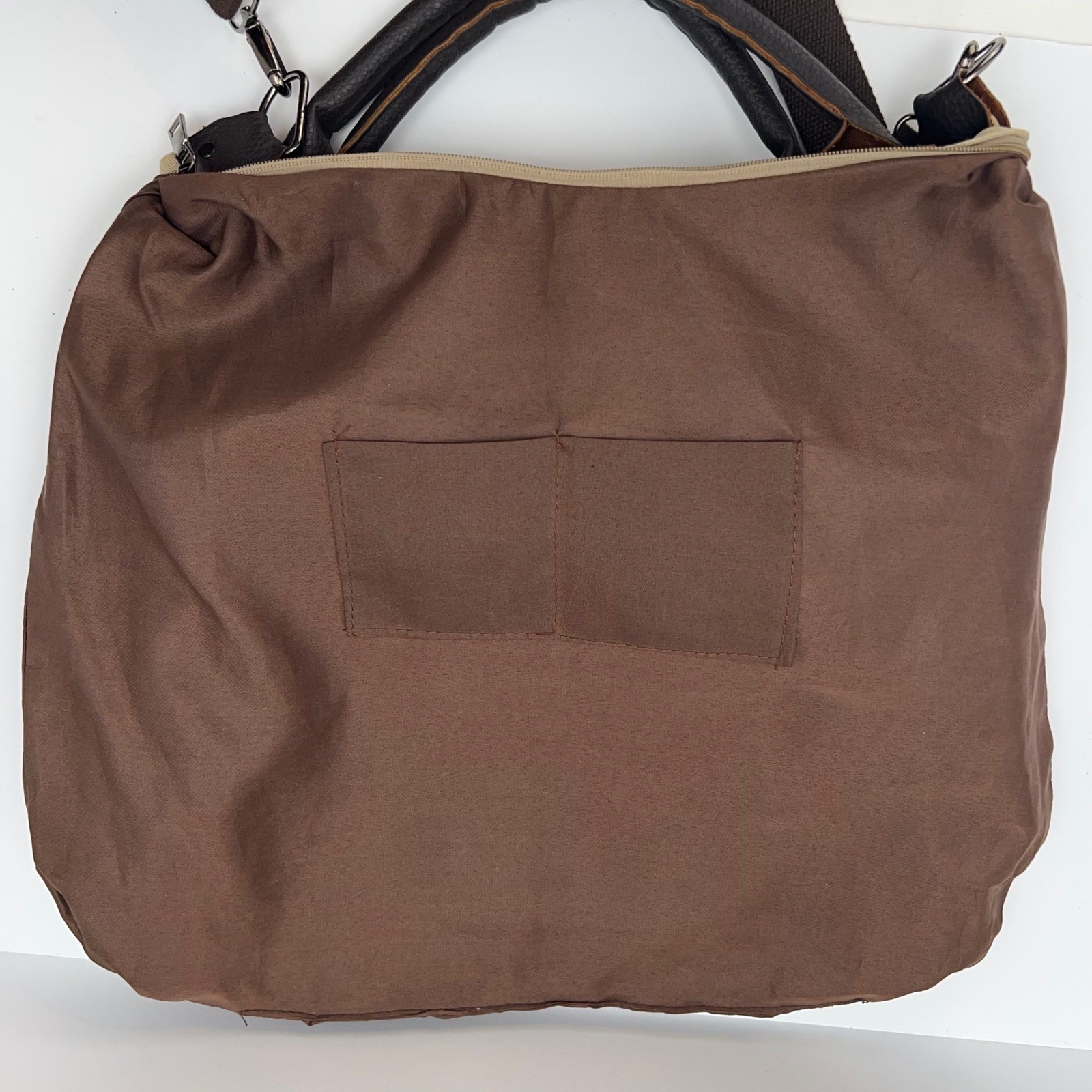 CANVAS Messenger Bag Leather Trim Crossbody Commuter Tote Outdoor Travel Casual