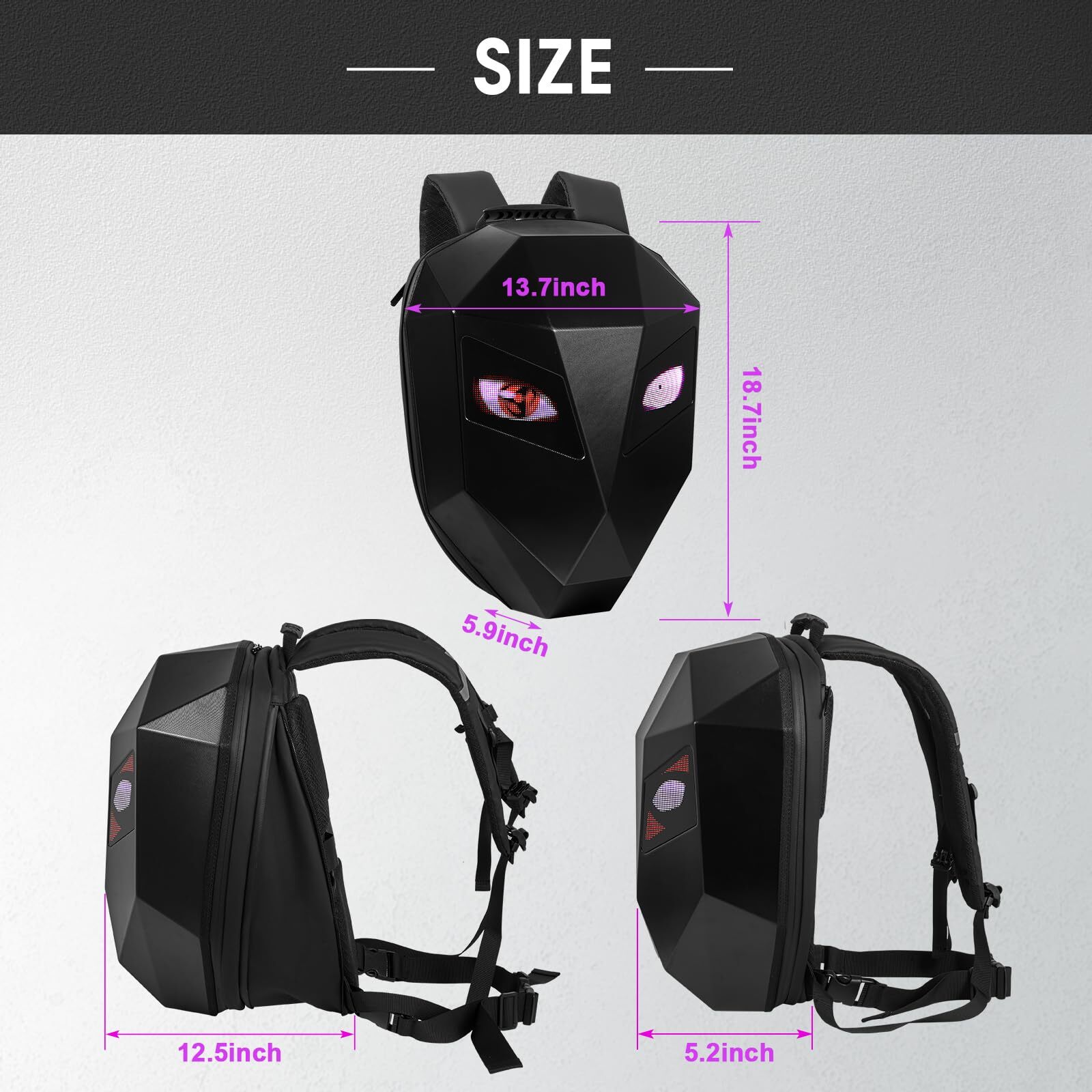 LED Display Backpack Business Travel Laptop Backpack Motorcycle Cycling Backpack