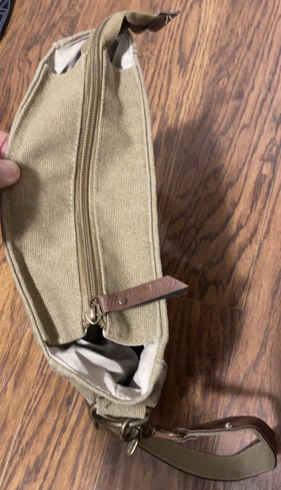 Messenger Bag Textile Canvas Messenger Bag Browns CROSS BODY 14x9x3 EUC