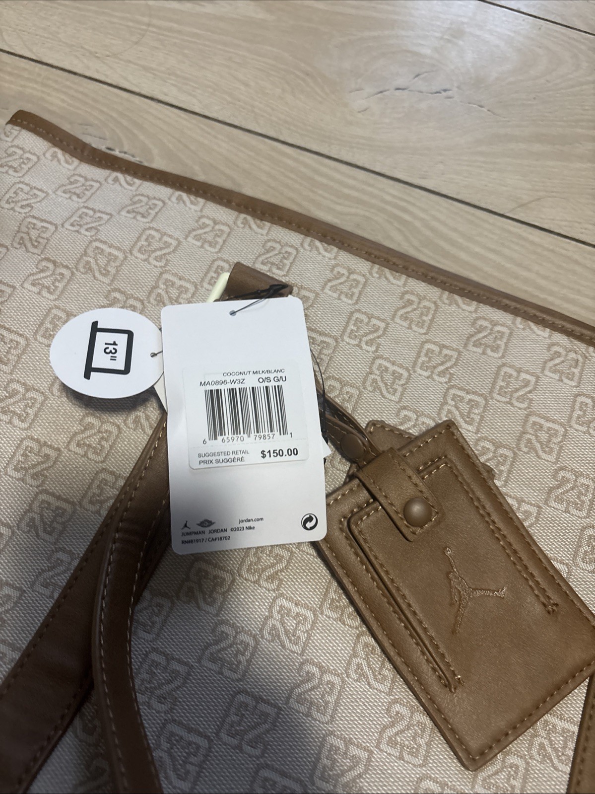NWT- Jordan Monogram Tote Bag (32L) Coconut Milk $150+MSRP