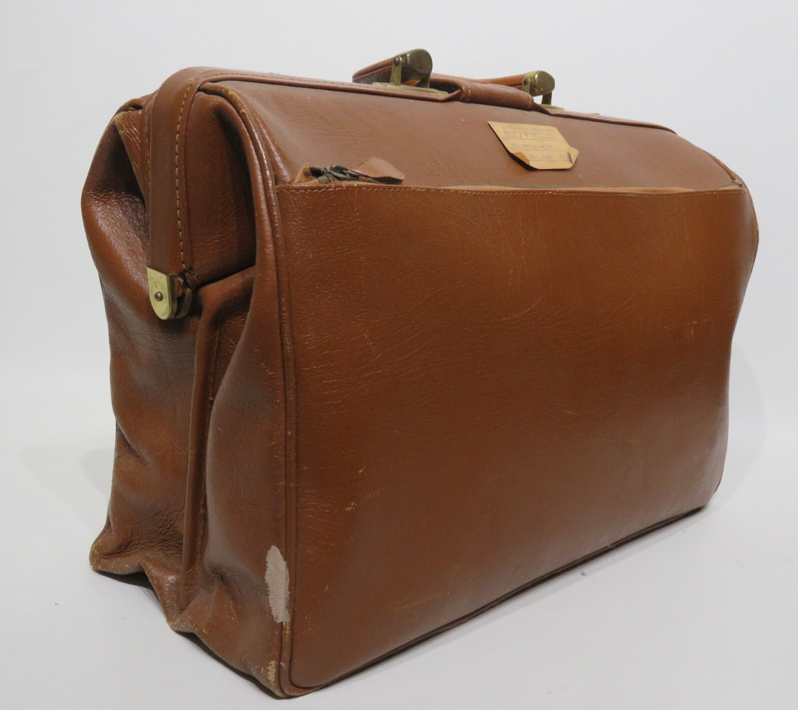Hard Case Brown Travel Briefcase/Dr Bag Brass Latch w/Historical Interest (NASA)