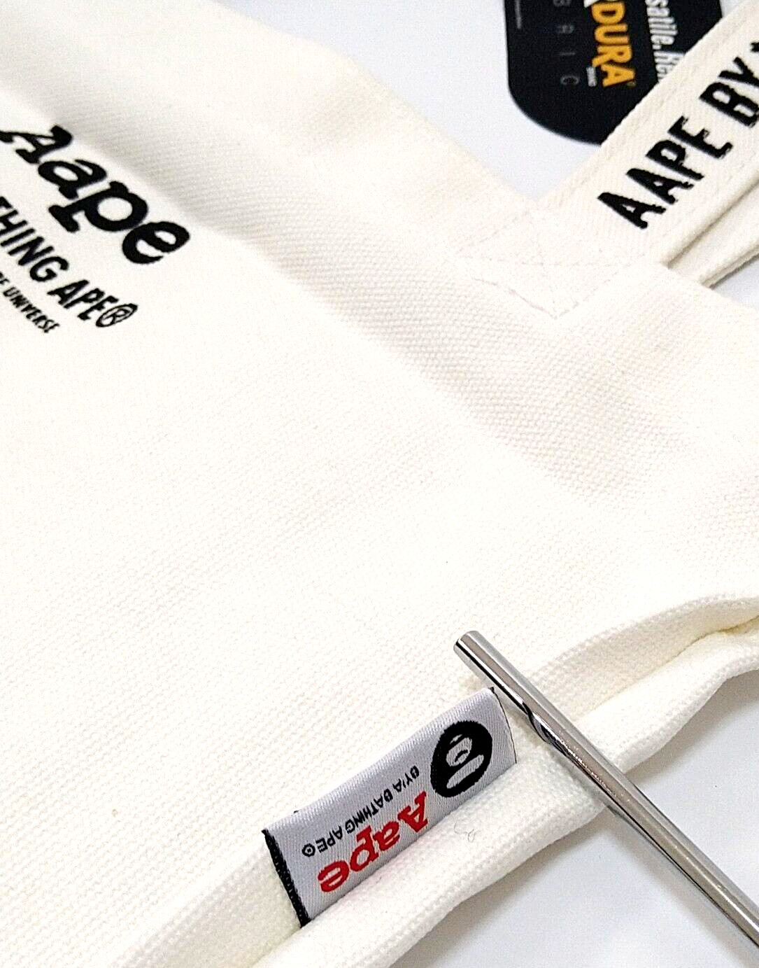 A BATHING APE Canvas White Tote Bag Magazine Supplement BAPE
