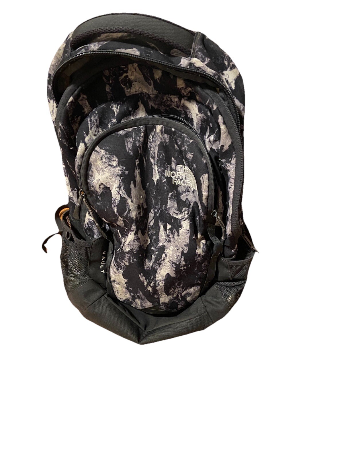 The North Face Vault Backpack Book Bag Hiking Outdoor Black Gray Camo NF00CHJ0