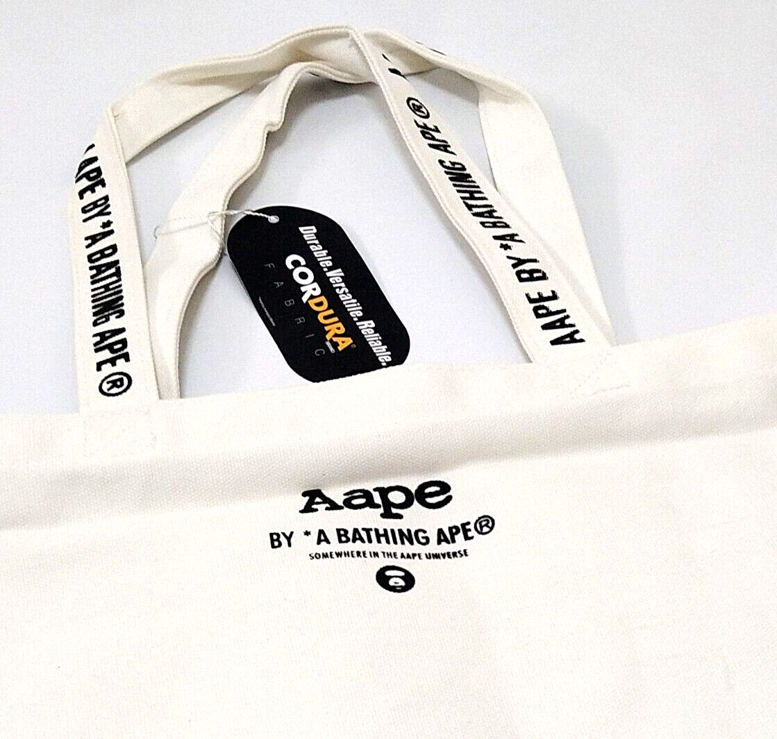 A BATHING APE Canvas White Tote Bag Magazine Supplement BAPE