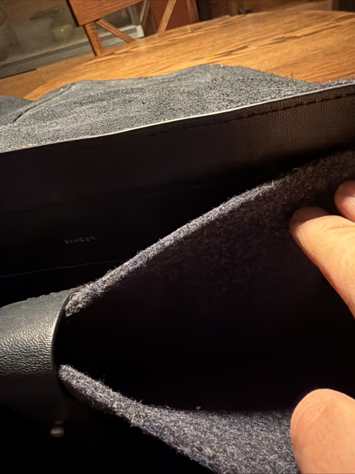 Skagen Leather And Wool Laptop Messenger Bag Blue Grey