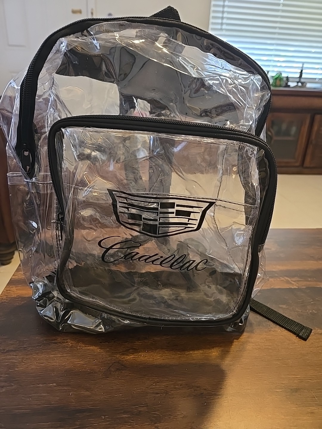 Bullet Cadillac Logo Clear Plastic Black trim Backpack