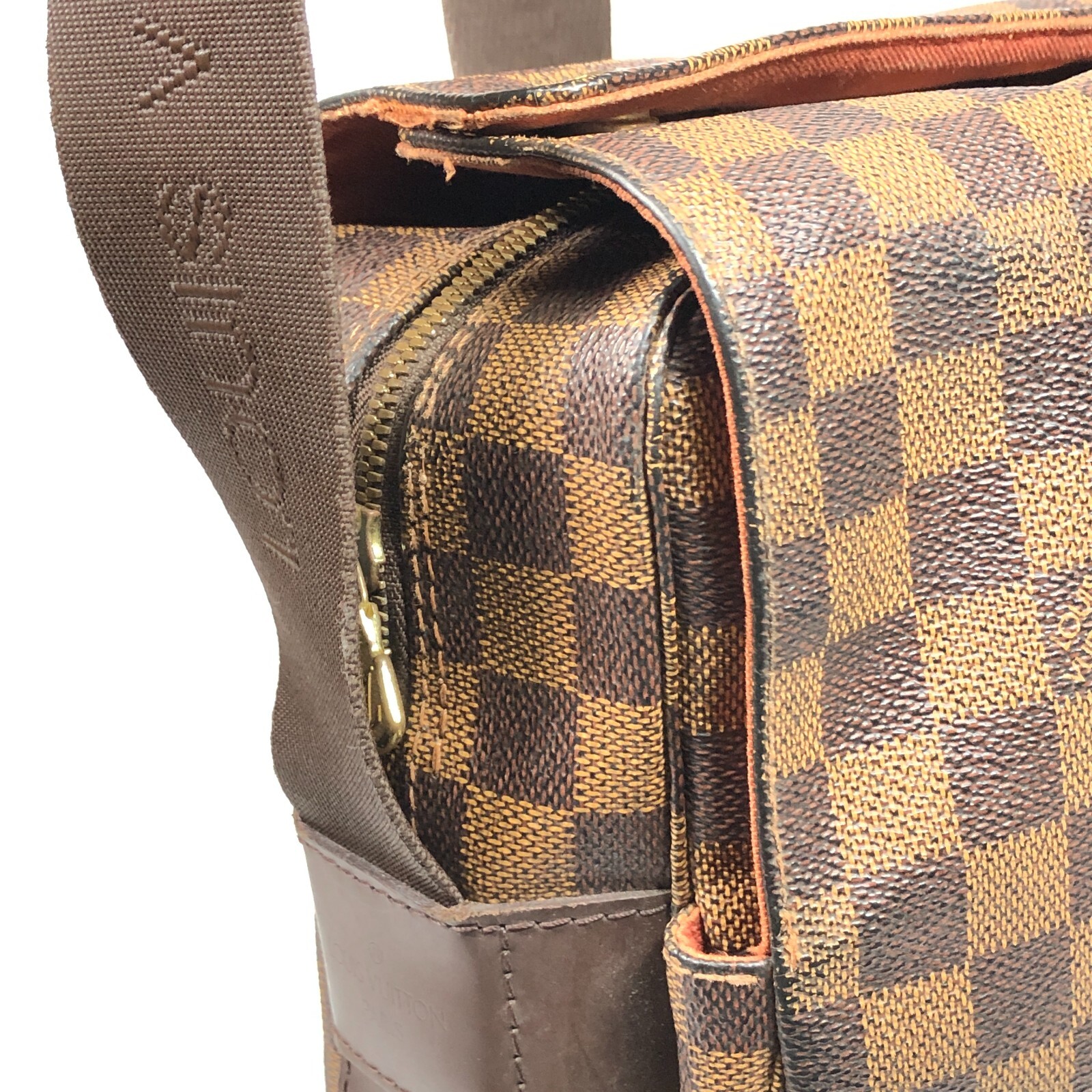 Auth Louis Vuitton Naviglio Shoulder Bag Damier Ebene Crossbody N45255 SR0095