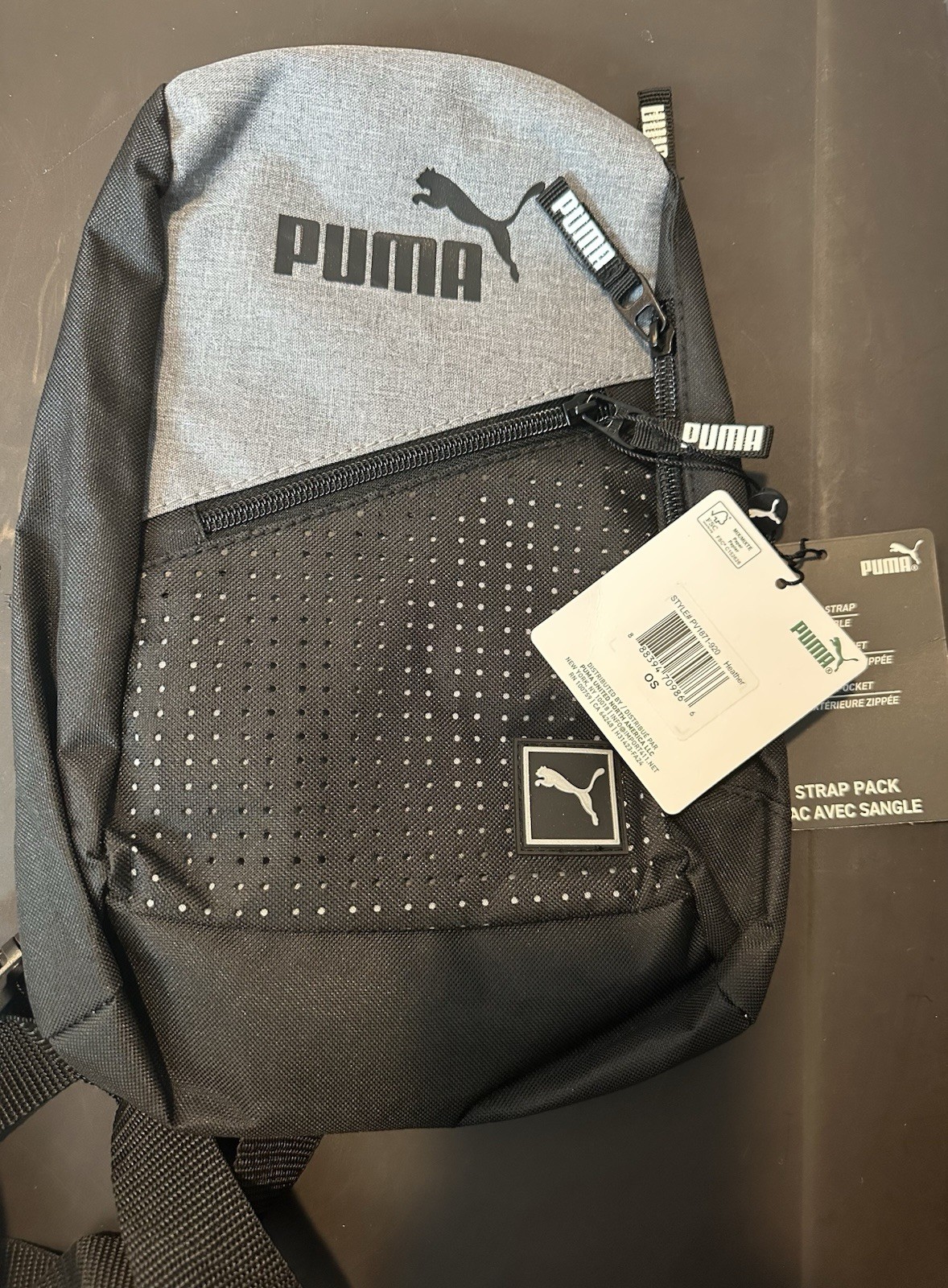 PUMA BACKPACK Unisex EVERCAT SIDEWALL SLING Black Gray NEW